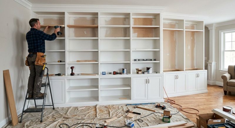Built In Bookshelves Installation in Winston Salem, NC